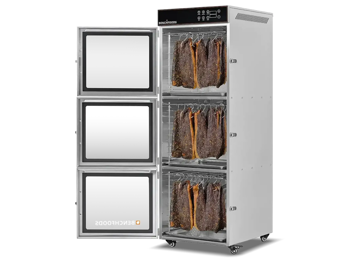 Benchfoods 3 Zone 30 Tray Biltong Bundle, angle open