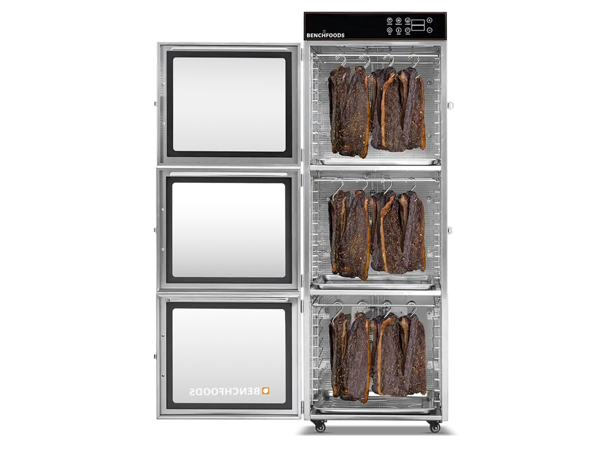Benchfoods 3 Zone 30 Tray Biltong Bundle, doors open front