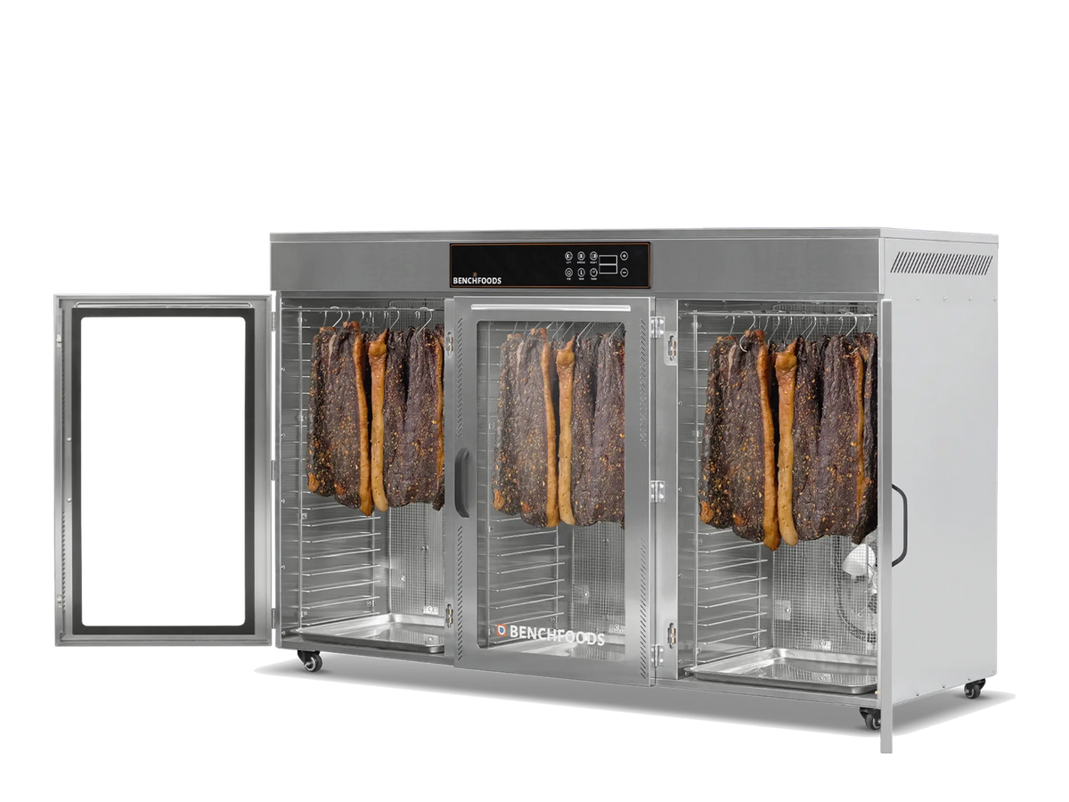 Benchfoods 3 Zone 60 Tray Biltong Bundle, angle open