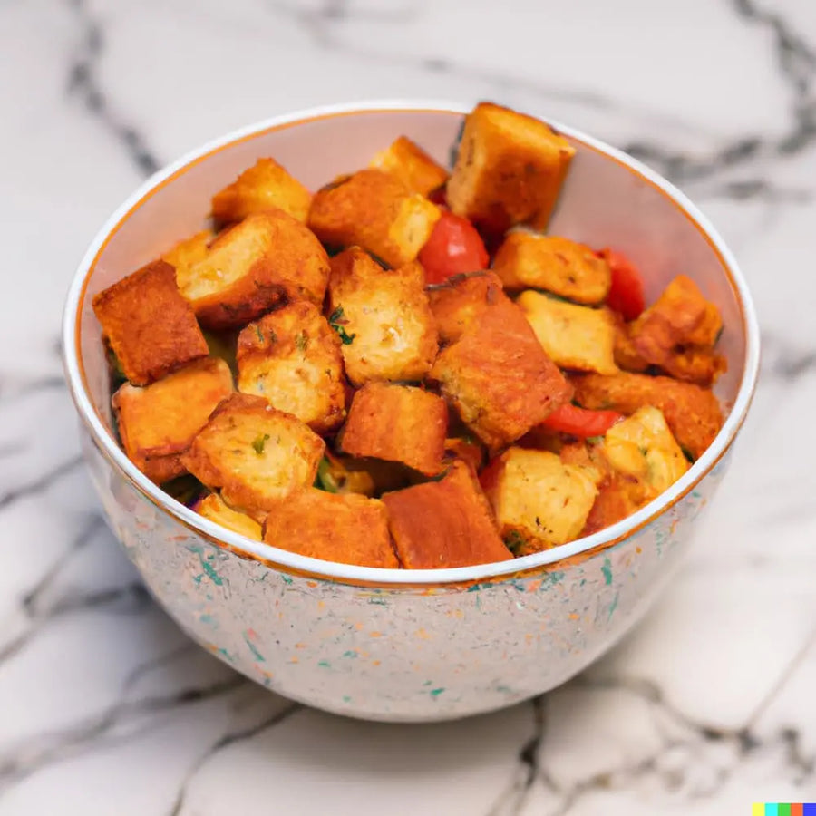 Italian-Style Tomato-Garlic Bread Cubes | Commercial Dehydrators
