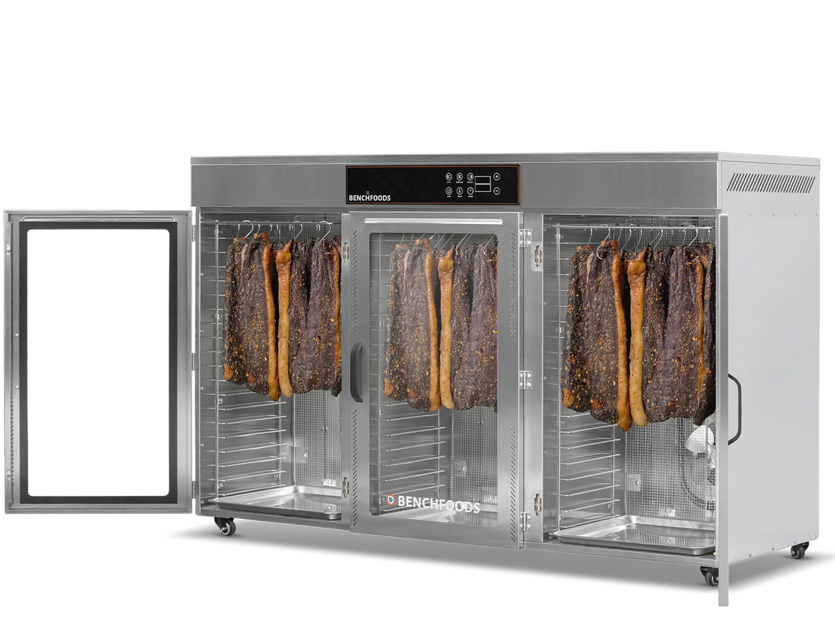 Benchfoods 3 Zone 60 Tray Biltong Bundle, angle open