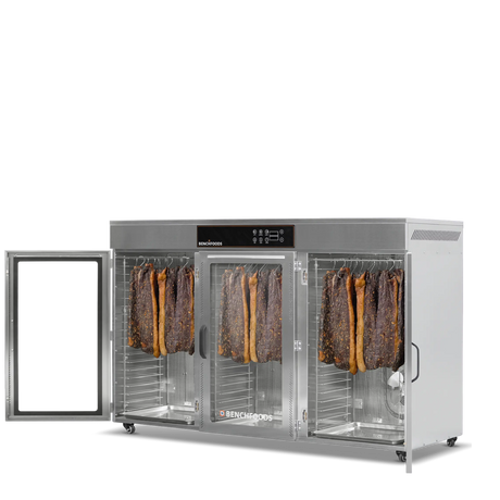 Benchfoods 3 Zone 60 Tray with biltong, doors open